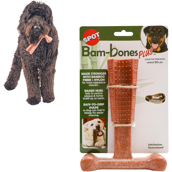 Spot Bam-Bones Plus T-Bone Dog Chew beef for $5