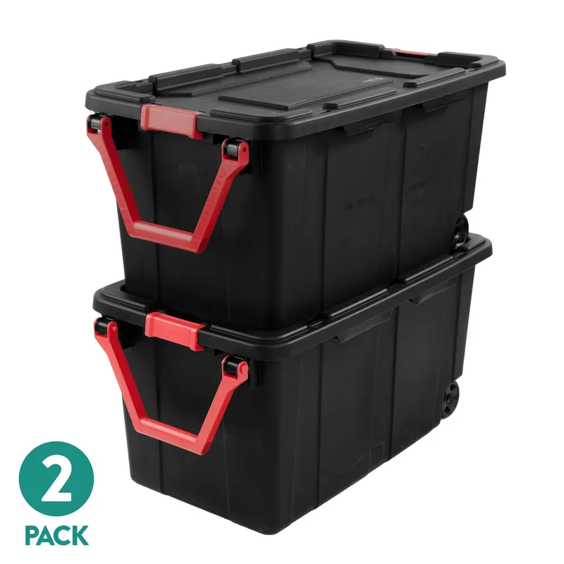 Sterilite 40-gallon wheeled industrial storage bins, 2-pack for $35