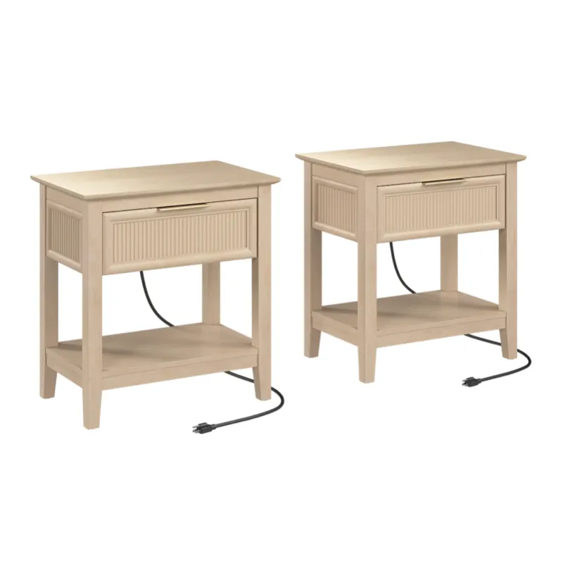 Today only: 2-pack Bush Home Camille fluted end tables with hidden charging for $150 shipped