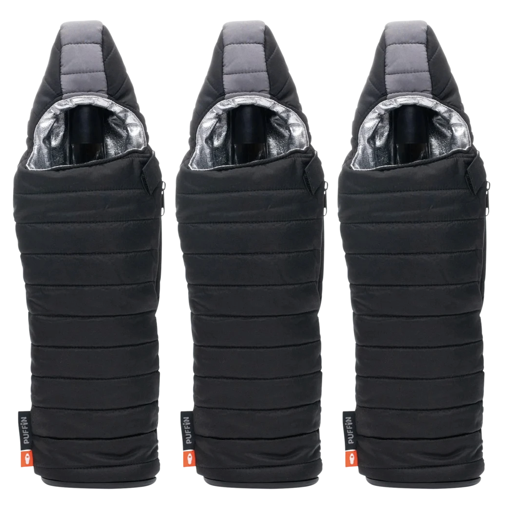 Today only: 3-pack Puffin insulated sleeping bag wine bottle coolers for $12 shipped