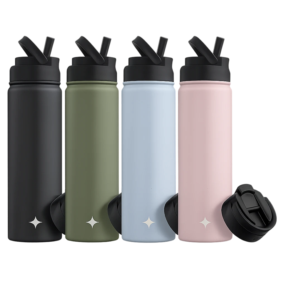 Today only: 4-pack JoyJolt 22oz vacuum-insulated tumblers with straw & flip lids for $20