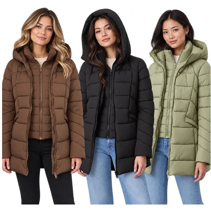 Today only: Bernardo hooded cosmic puffer coat with bib for $50 shipped