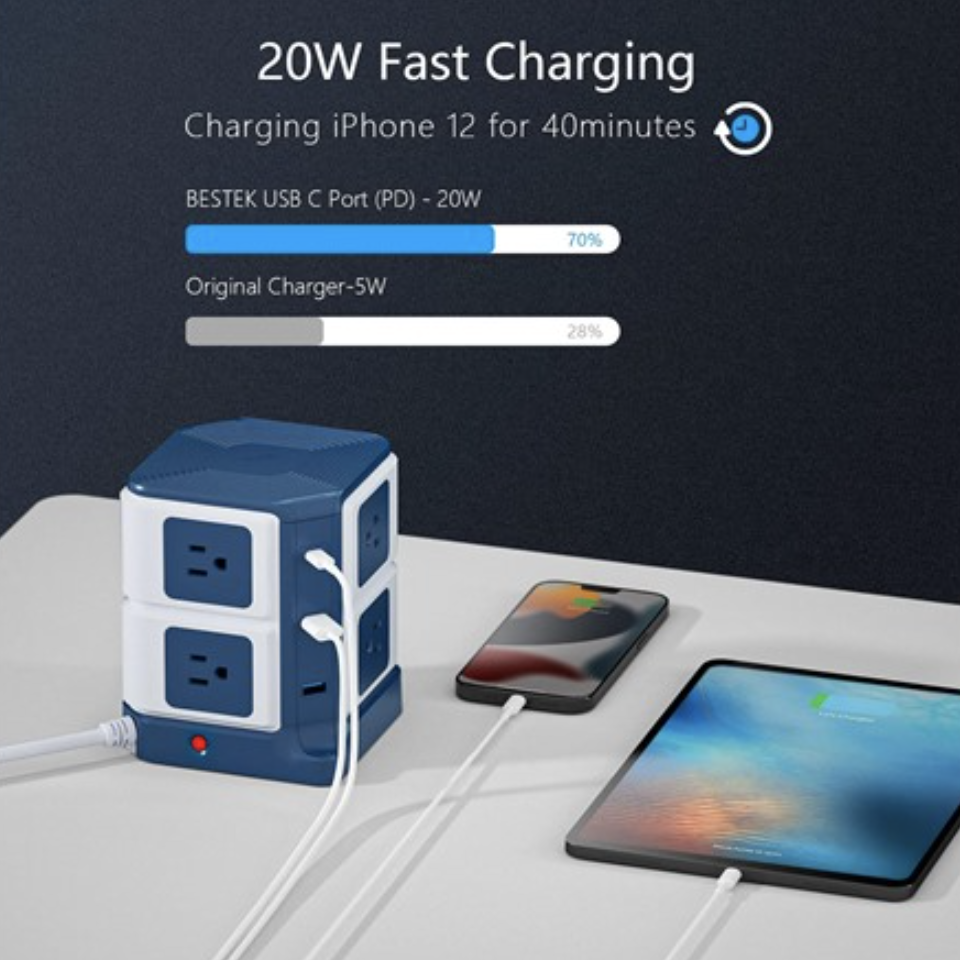 Today only: Bestek power strip tower for $27