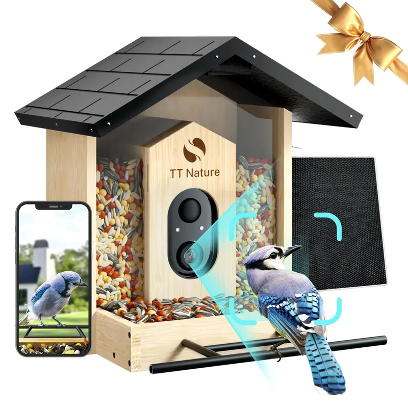 TT Nature solar smart bird feeder with 1080P AI camera for $30