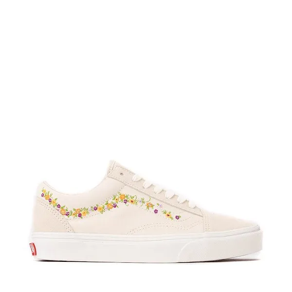 Vans Old Skool floral embroidery skate shoes for $30