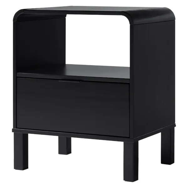 Walker Edison modern curved-top solid wood drawer nightstand for $60