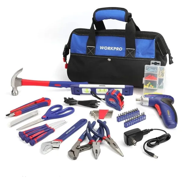 Workpro 125-piece household tool kit with 3screwdriver for $36