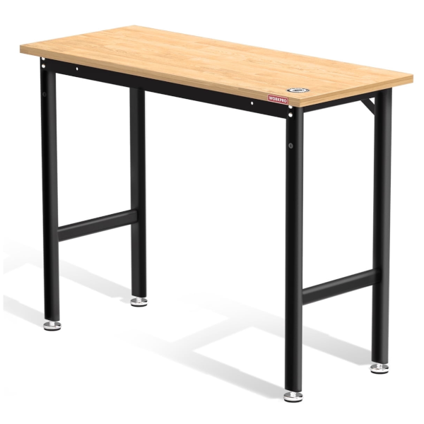 Workpro 48×20 garage workbench with leveling foot for $118