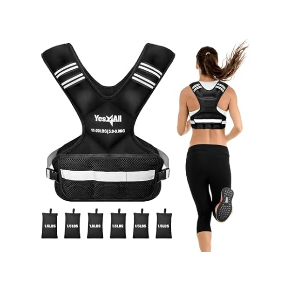 Yes4All adjustable weighted vest with reflective strip for $17